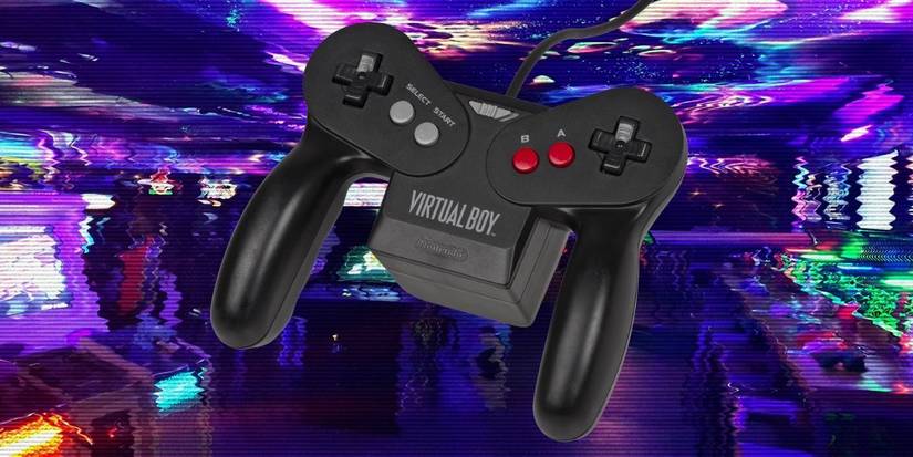 Virtual Boy controller against VHS picture of Mancunian arcade NQ64