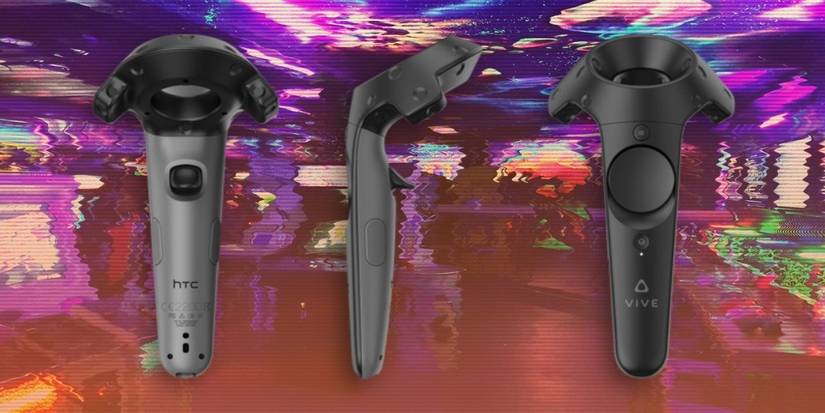 Vive Wand controller against VHS picture of Mancunian arcade NQ64