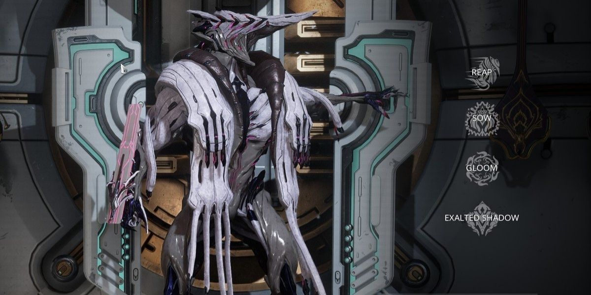 Warframe Sevagoth in the character select menu