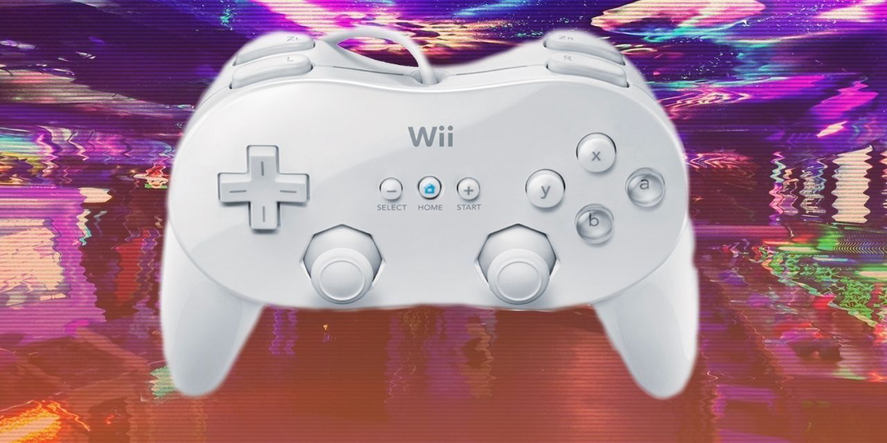 Wii Pro Controller controller against VHS picture of Mancunian arcade NQ64