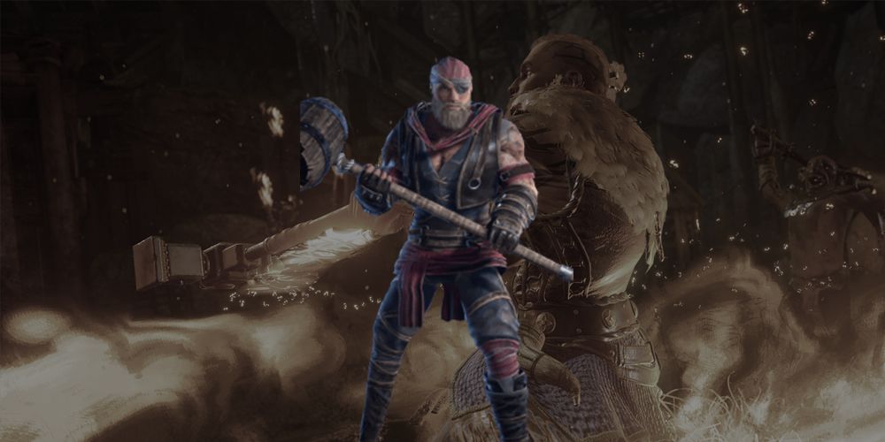 Wulfgar and the Corsairs Panache Warhammer with its armor set - Dark Alliance Best Wulfgar Weapons