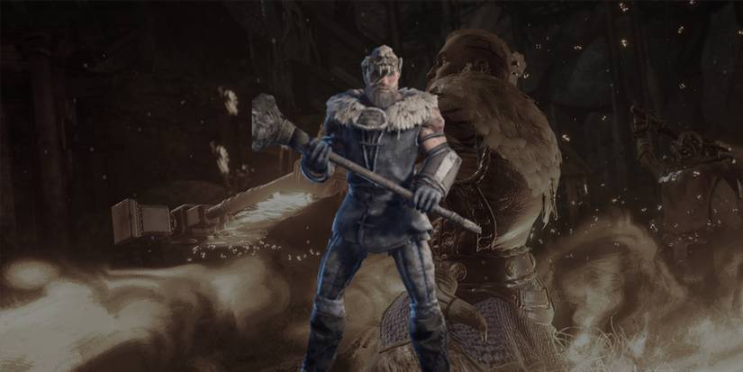 Wulfgar and the Tundra Trapper Warhammer while wielding its core armor - Dark Alliance Best Wulfgar Weapons