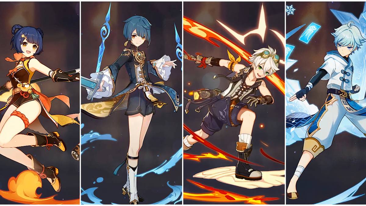 Xiangling - Xingqiu - Bennett - Chongyun in genshin impact