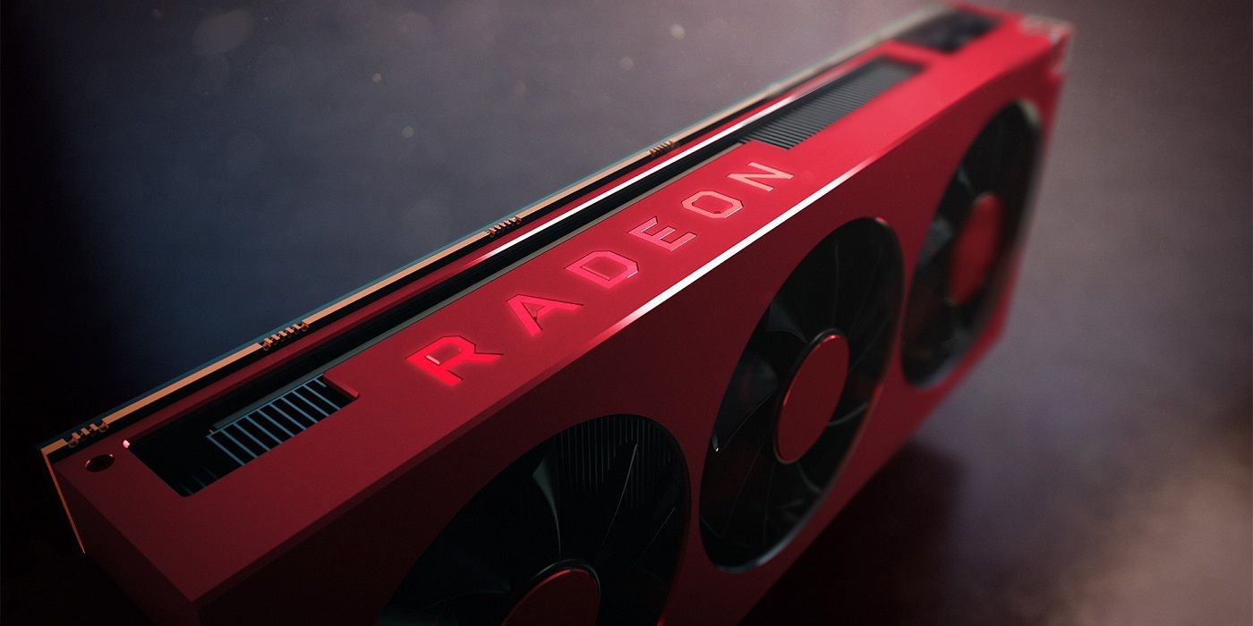 Close-up photo of an AMD Radeon GPU.