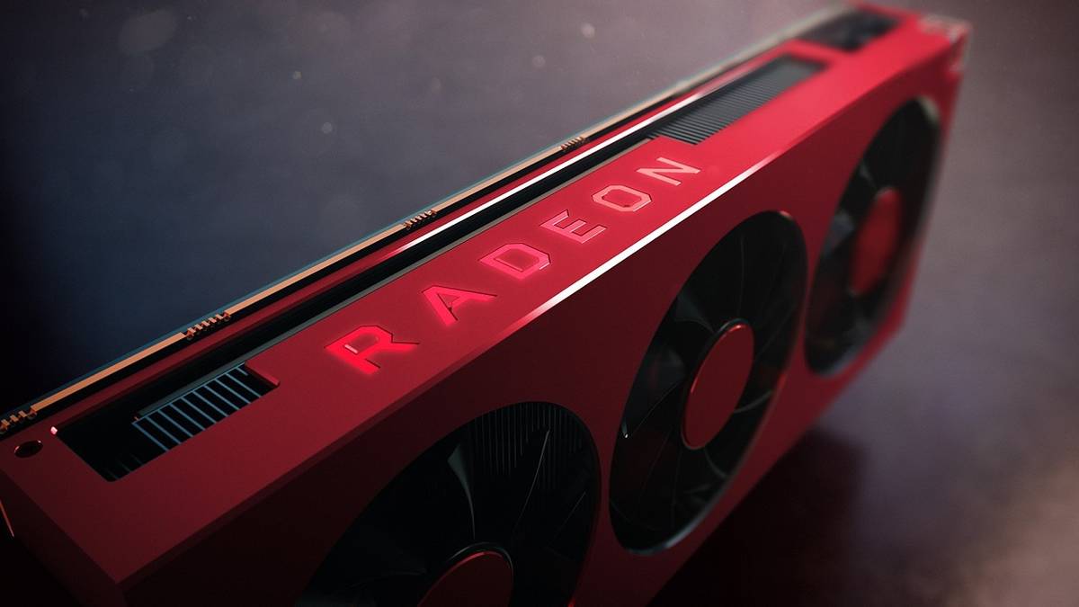 Close-up photo of an AMD Radeon GPU.