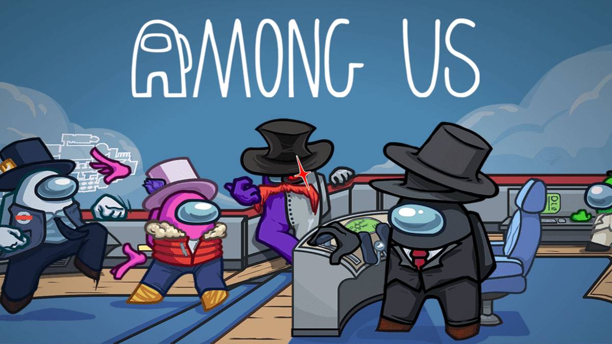 among us key art characters in hats