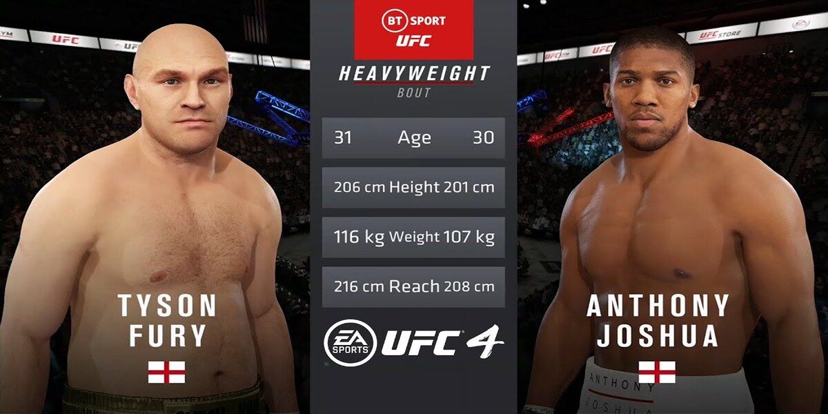 Fury and Joshua fight stats from UFC 4