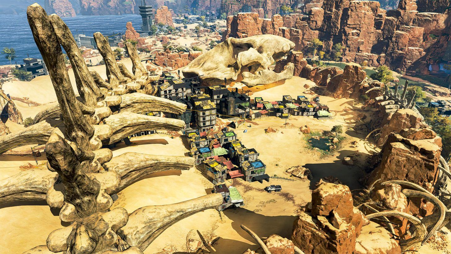 Apex Legends Kings Canyon Skull Town Spine and Buildings