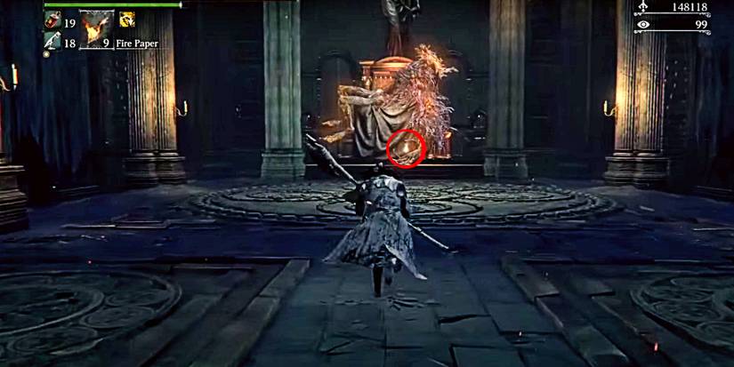 vicar laurence's unconscious body holding a key item.