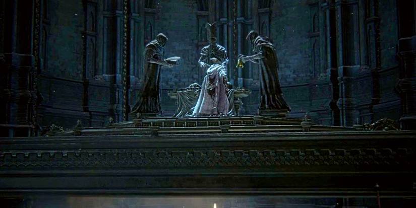 the lift to the research hall guarded by some enemies.