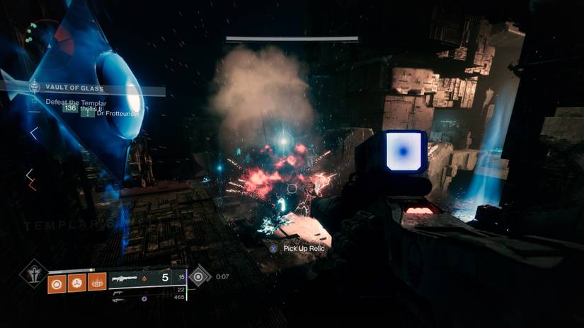 vault of glass raid templar vex hydra boss exploding