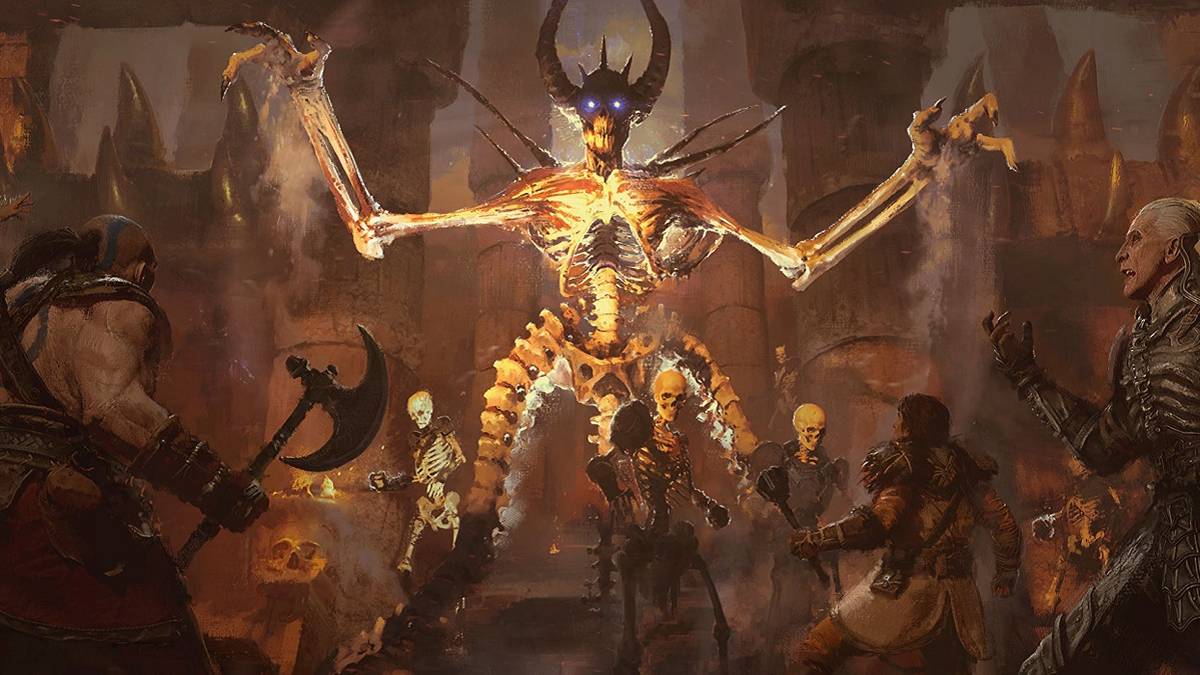 Artwork from Diablo 2: Resurrected, showing the demon Mephisto.