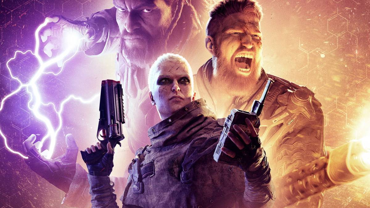 outriders artwork sqaure enix purple orange squad