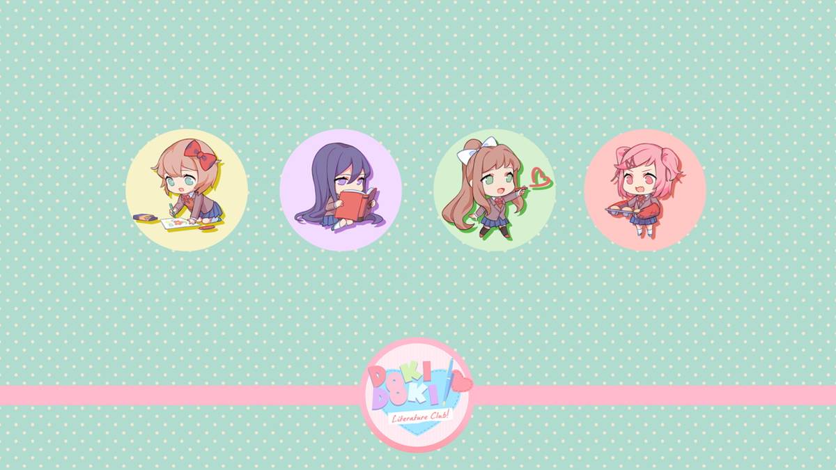 doki doki literature club plus kawaii wallpaper yuri sayori monika natsuki