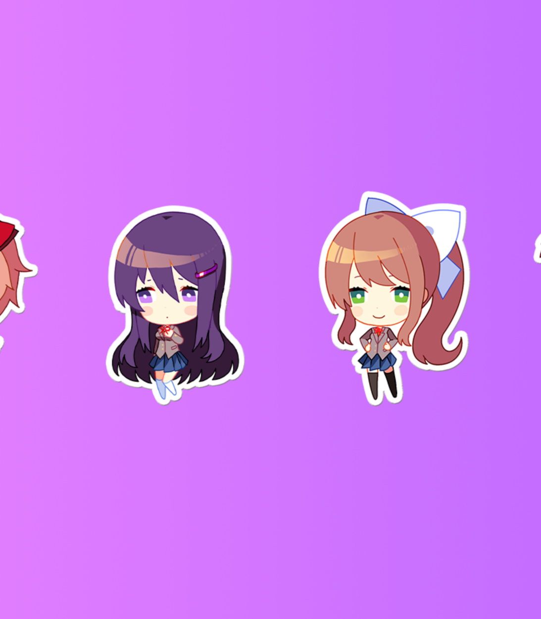 ddlc plus purple background cute anime