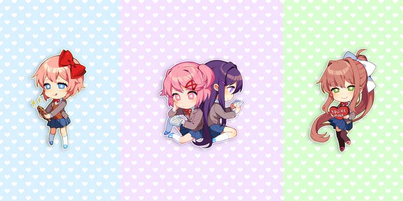 doki doki literature club wallpaper cute pink blue green