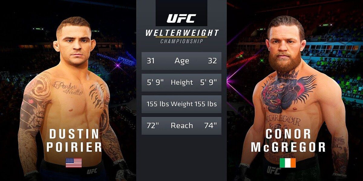 Poirier and Mcgregor fights stats from UFC 4