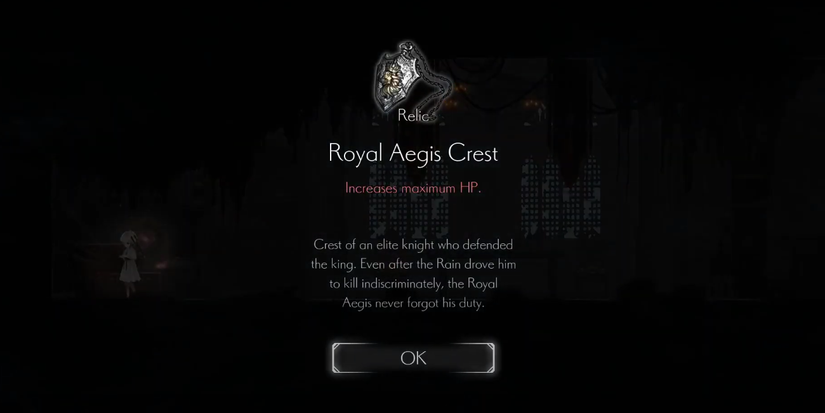 relic found in the ruined castle that grants more max hp.