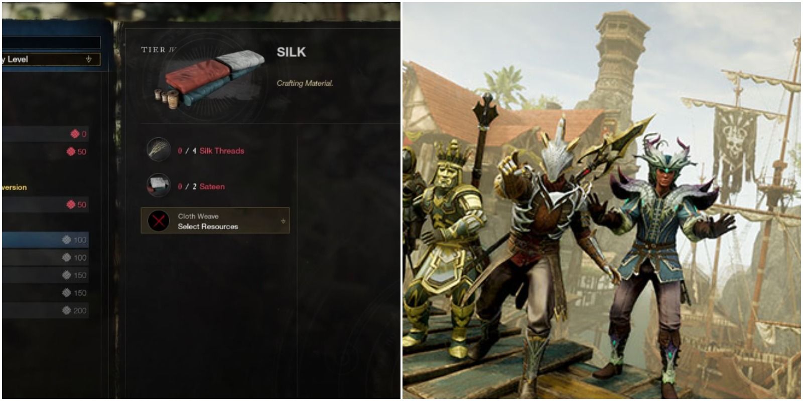 silk in the menu and new armor sets.