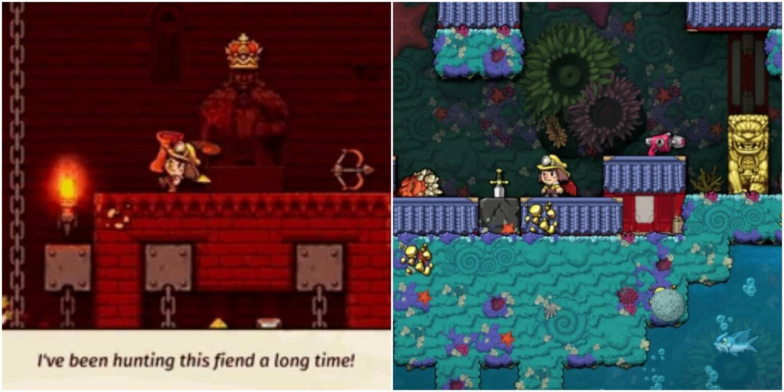 the crown location in vlad's castle and excalibur in the tide pools.