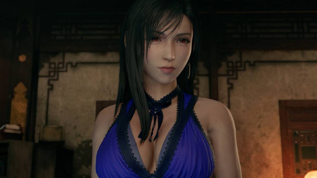 Final Fantasy 7 Remake Tifa Cosplay Includes Purple Dress and Midgar Slums Final Fantasy 7 Remake Tifa Cosplay Includes Purple Dress and Midgar Slums