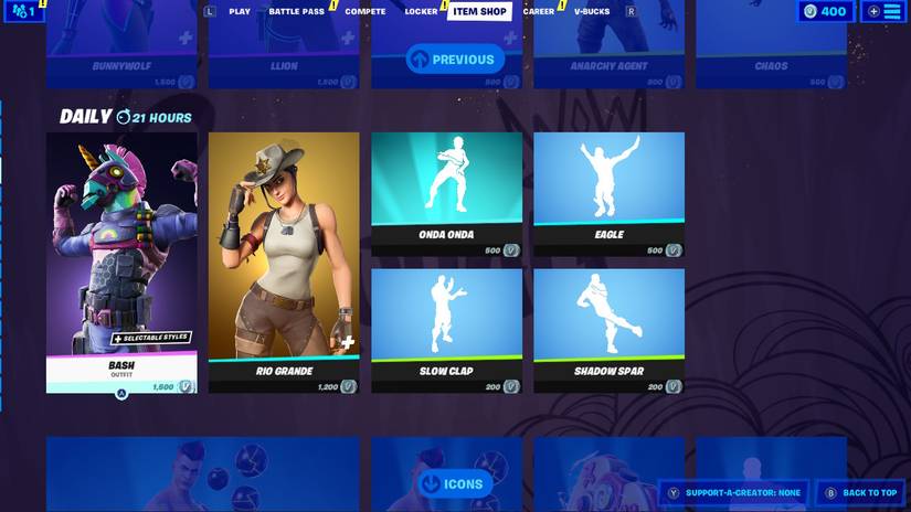 fortnite daily bash outfit, rio grande