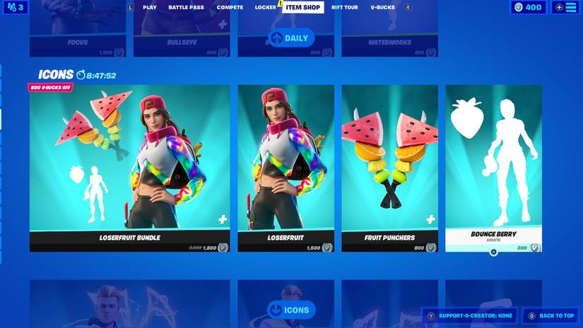 fortnite loserfruit skin bundle