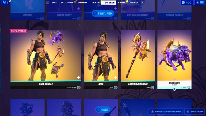 fortnite sica skin arenas blessing