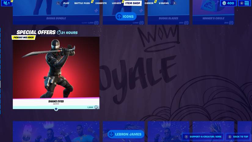 fortnite snake eyes skin outfit