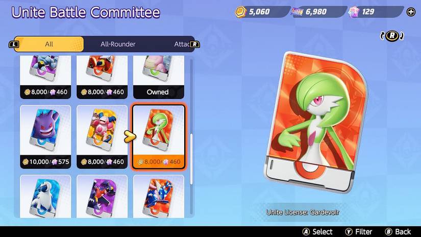 Pokemon Unite how to buy Gardevoir