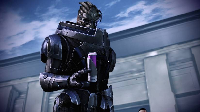 garrus shooting bottles mass effect 3