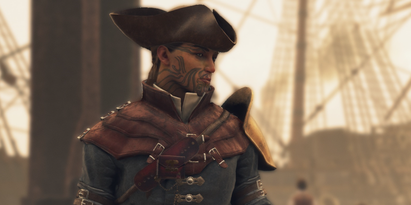 medium shot of vasco near a ship.