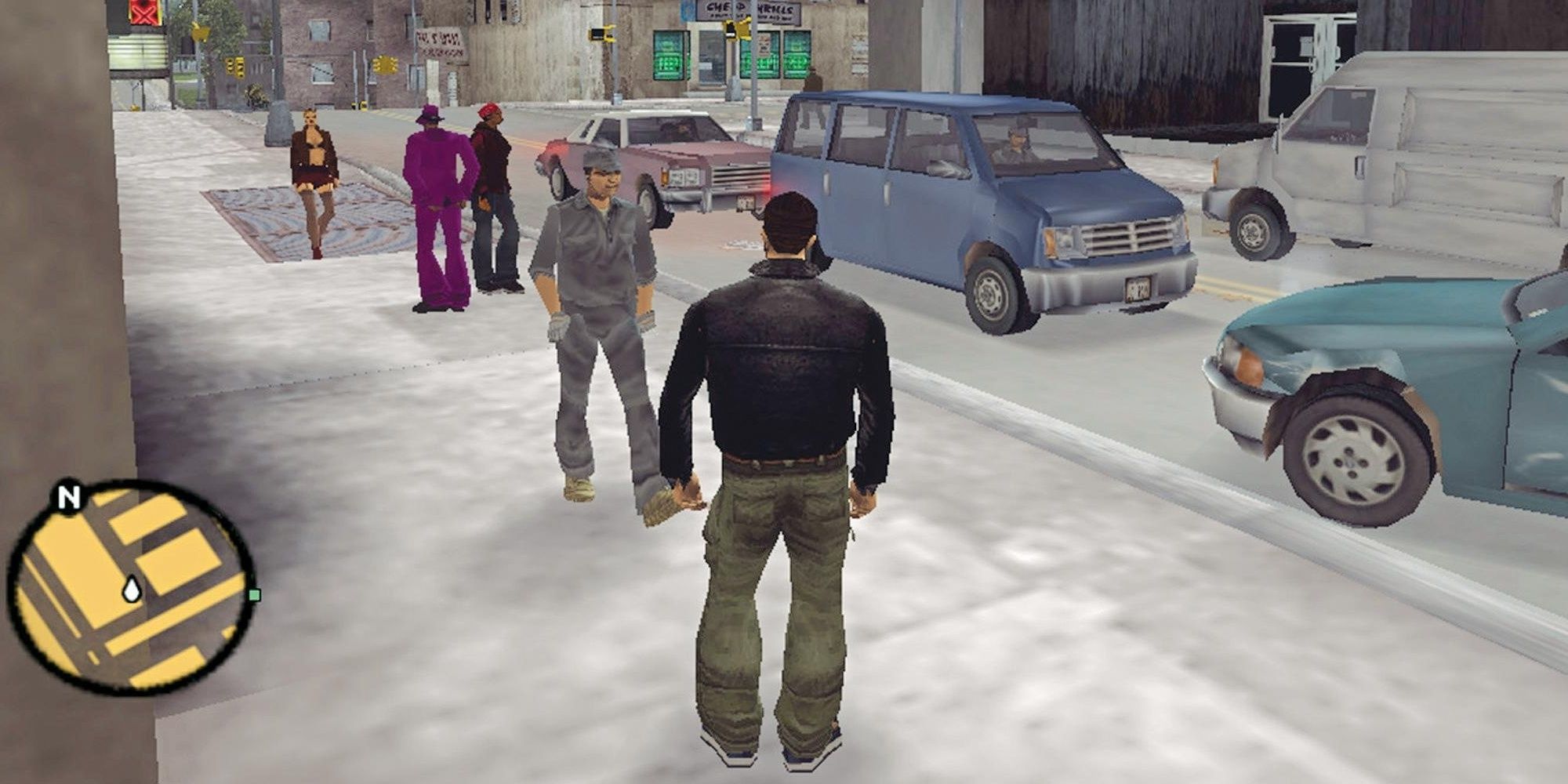GTA3, Claude standing on the sidewalk