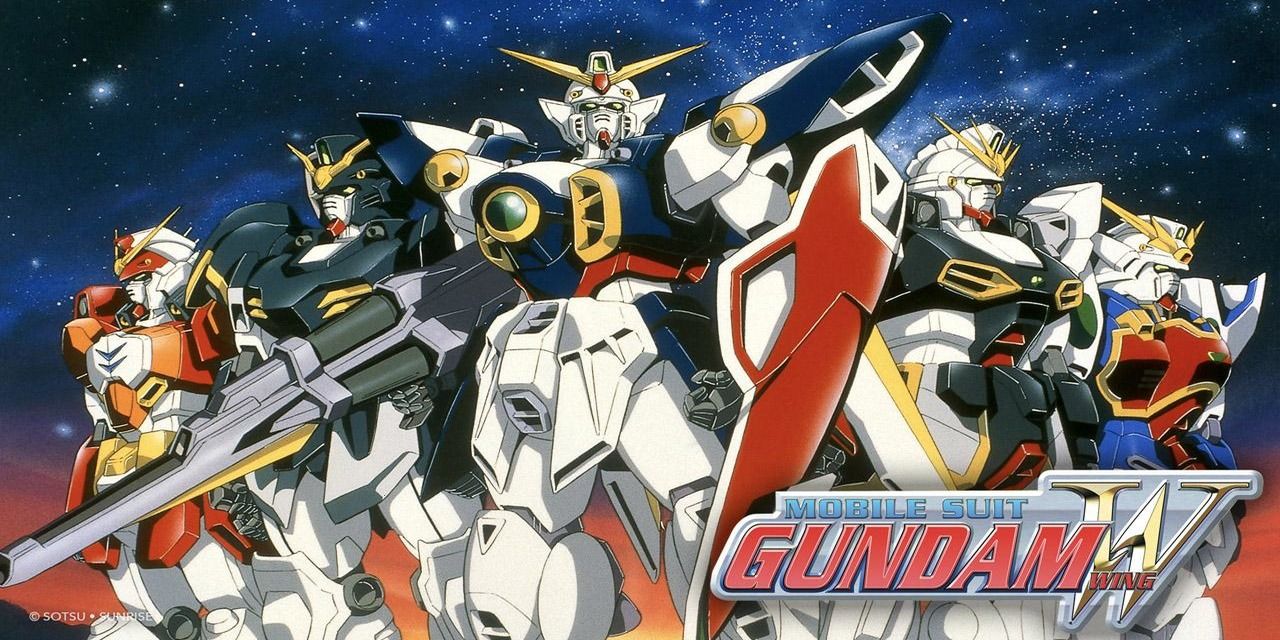 Gundam Wing big giant robot suits title screen