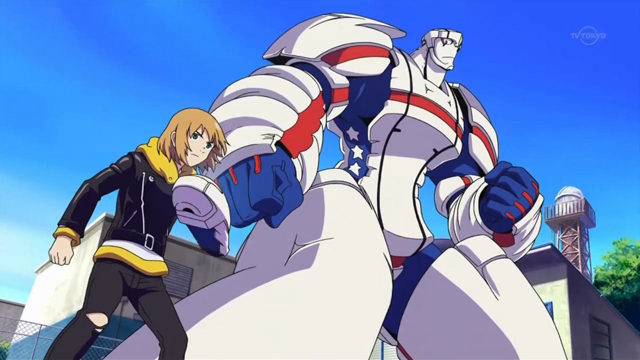 Heroman, man character and sidekick, screenshot, anime