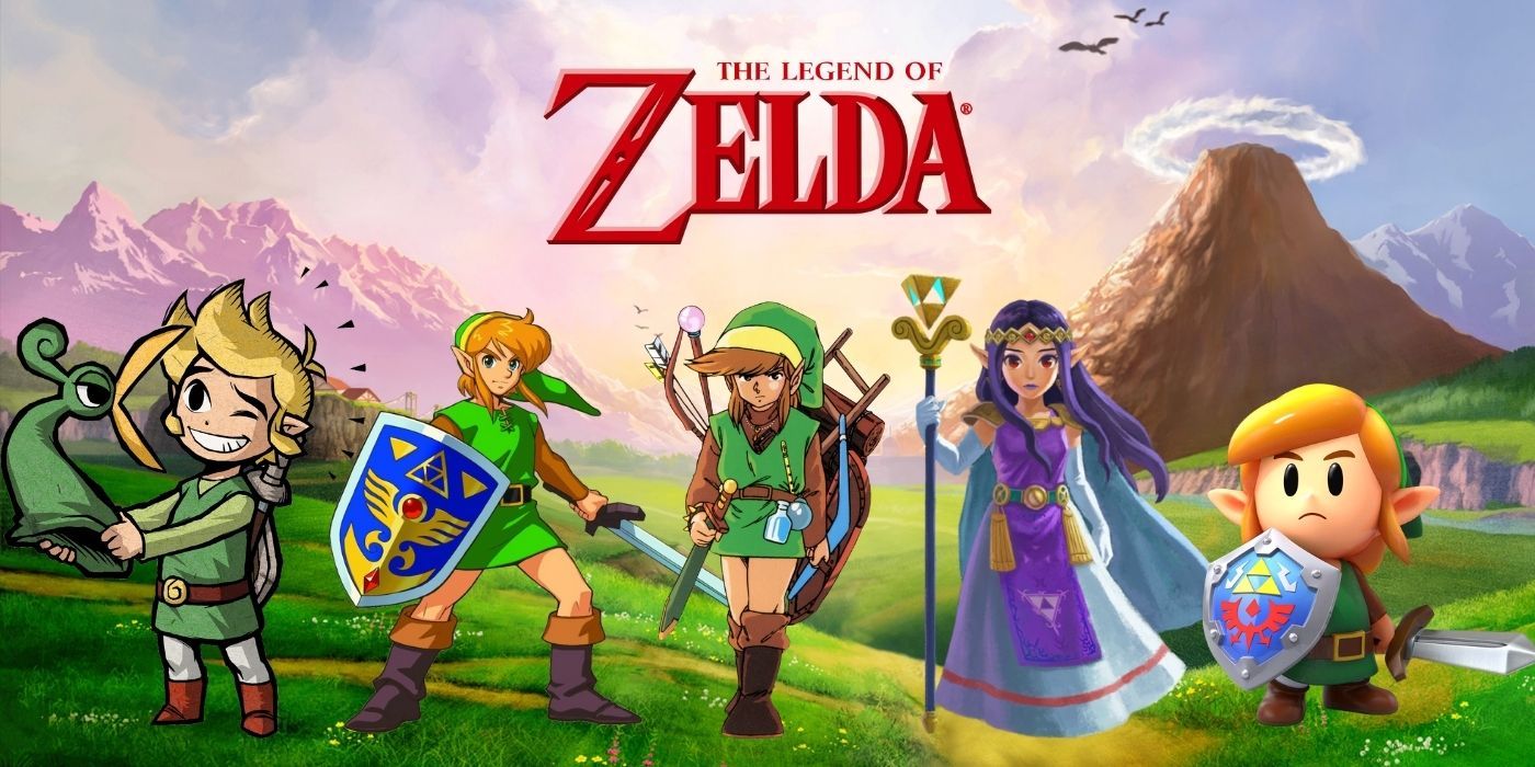 Legend of Zelda 2D games - collage of Links and Zelda
