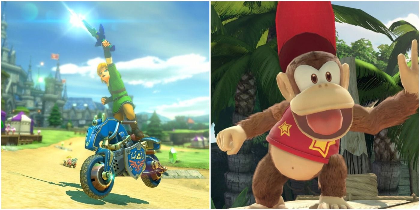 (Left) Link on a motorbike (Right) Diddy kong posing