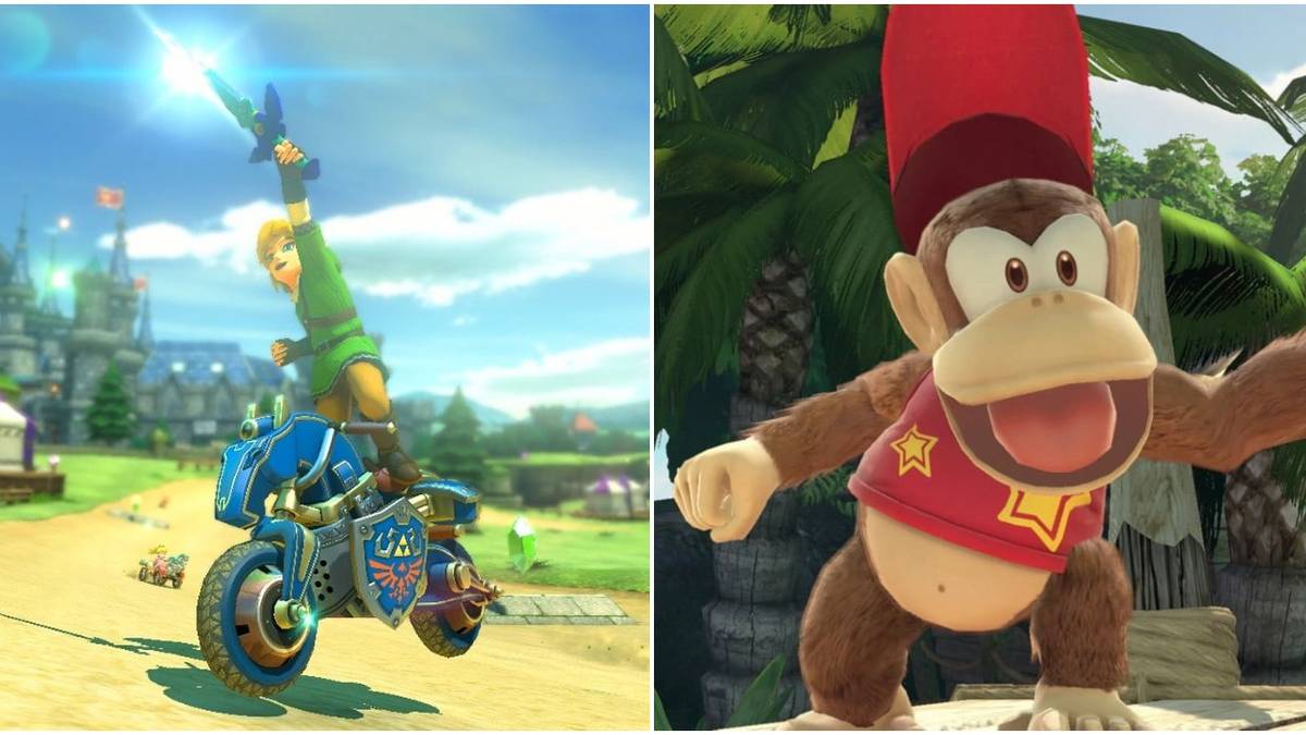(Left) Link on a motorbike (Right) Diddy kong posing