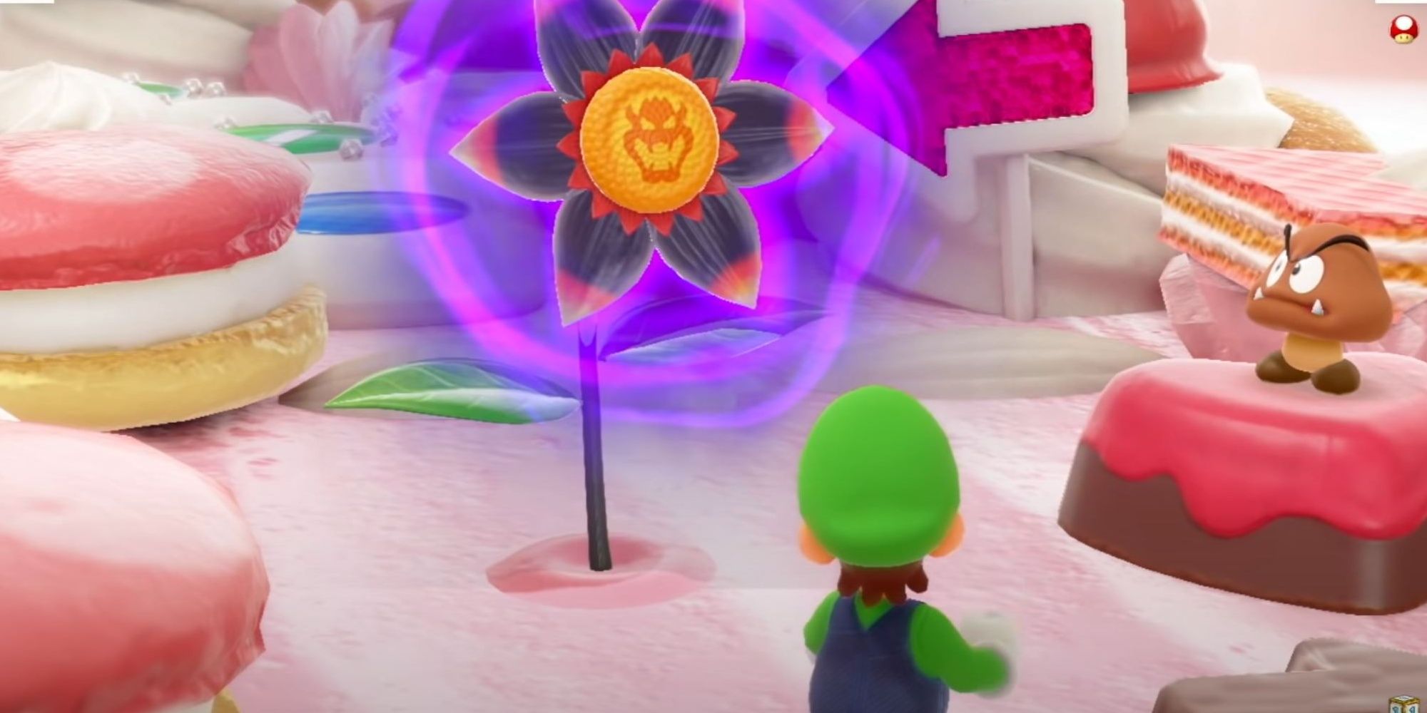 Mario Party SuperStar, Luigi facing Bowser flower, Cake map