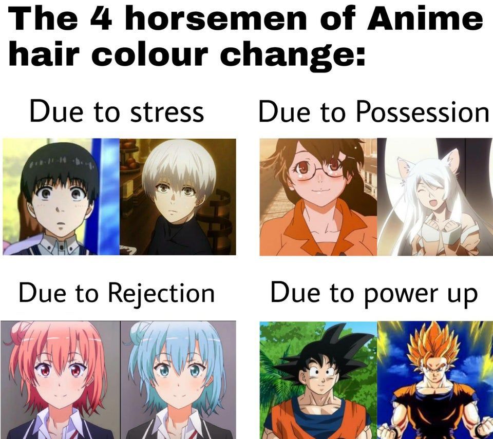 4 Horsemen of Anime hair color change