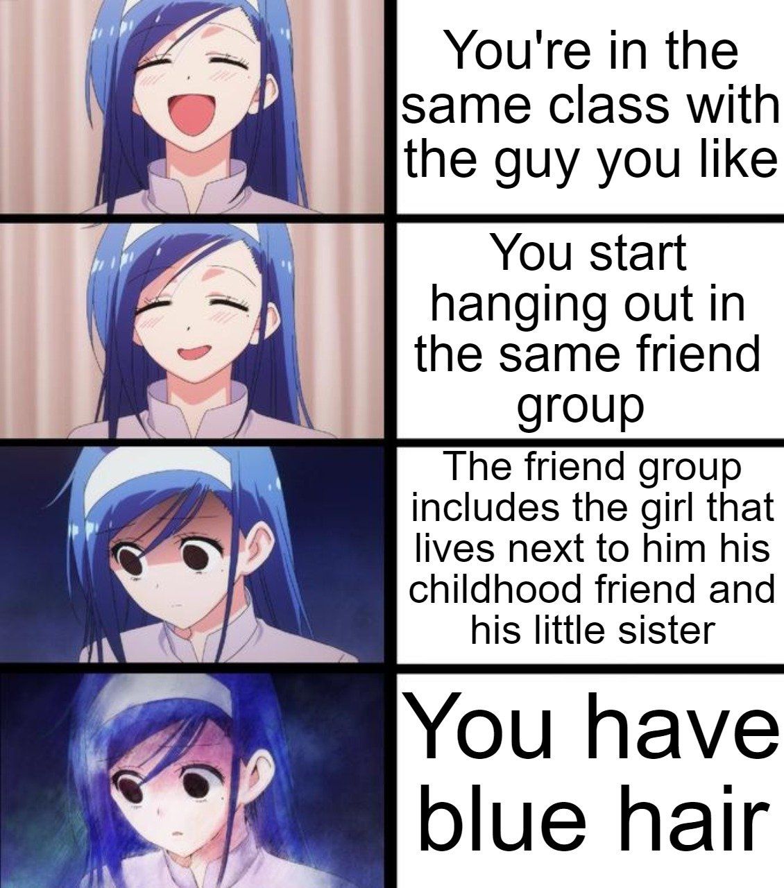 girl with blue hair anime