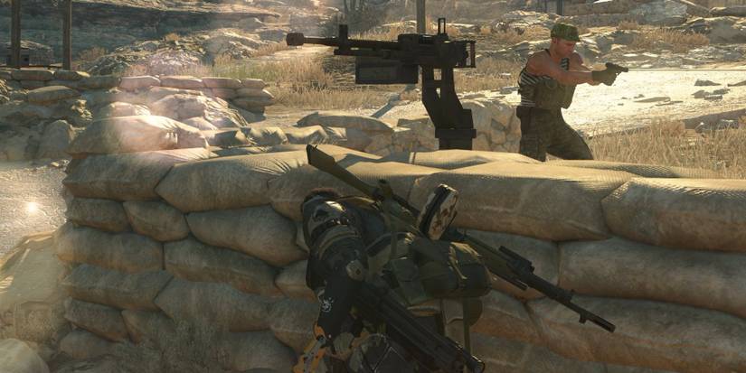 MGS5, Big Boss avoiding guard in Afghanistan