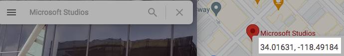 Microsoft Studios Coordinates