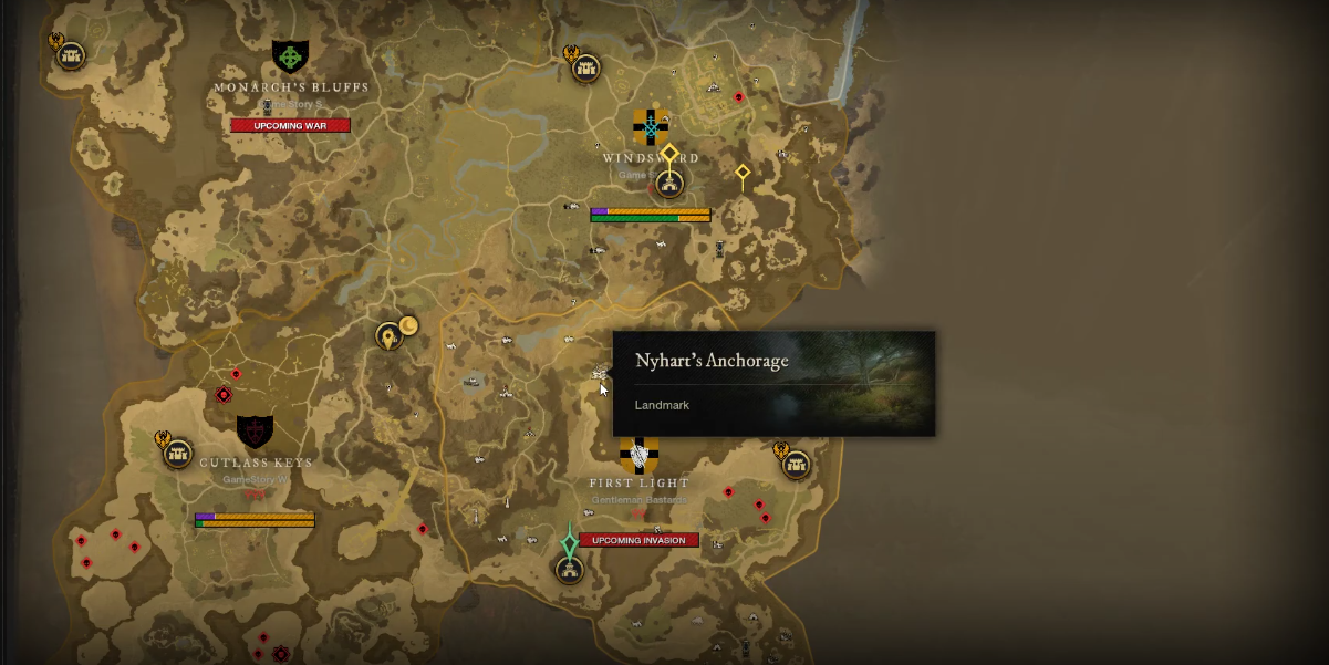 location of a pirate hideout on the map.