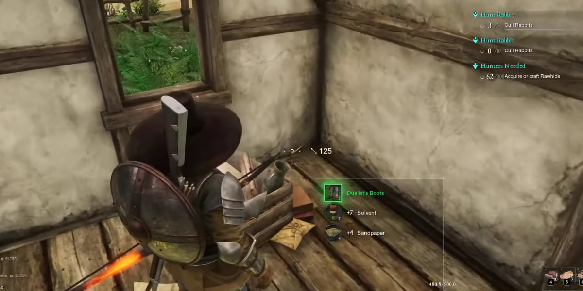 player opening a containr and loots the crafting material inside.