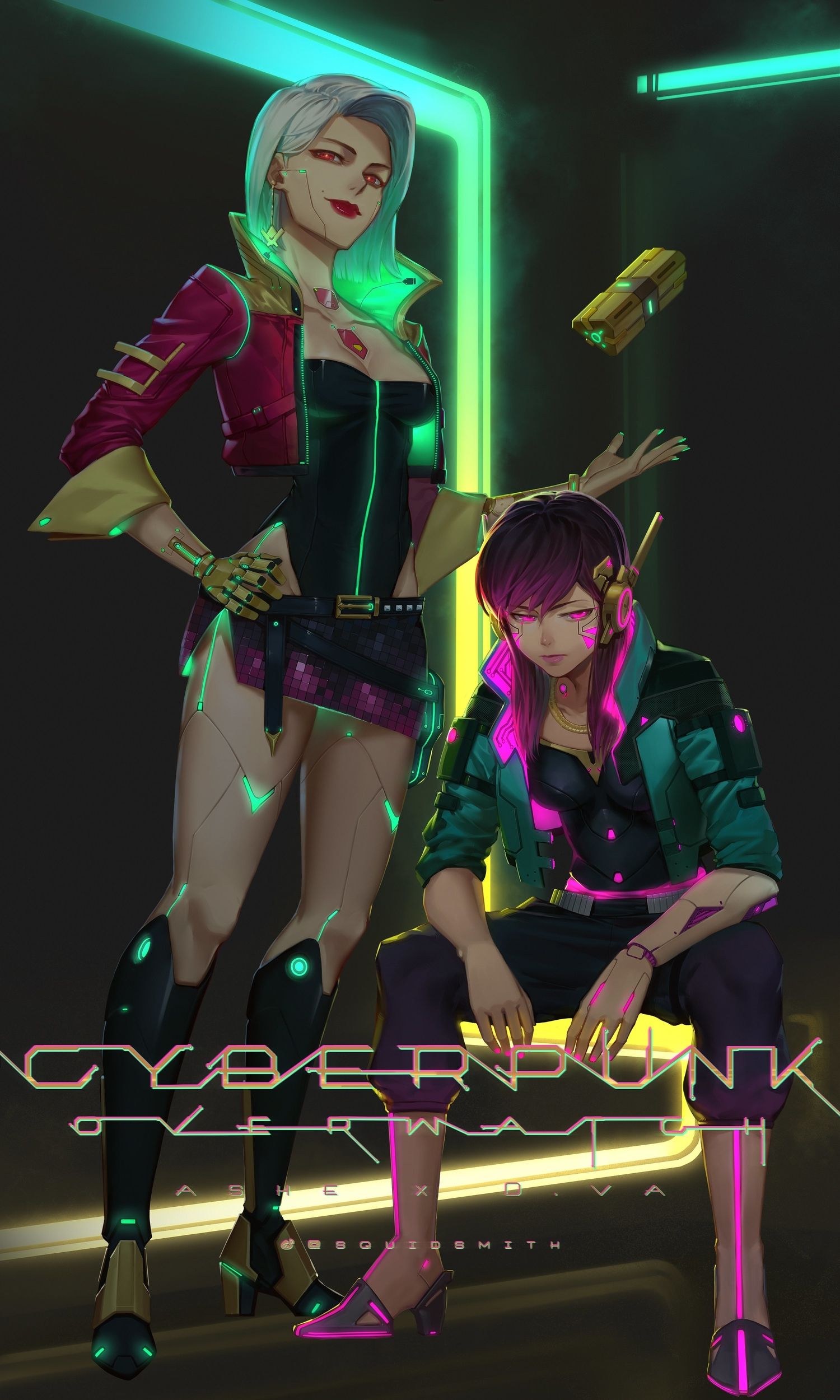 overwatch cyberpunk ashe dva
