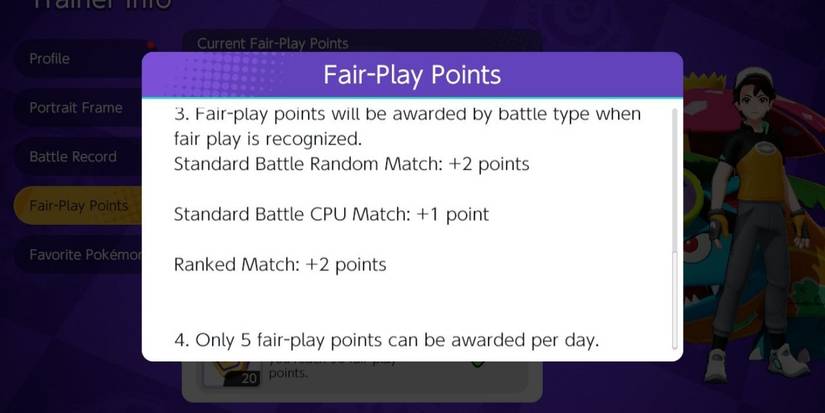 pokemon unite fair play points get