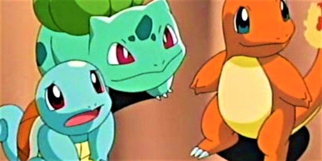 pokemon anime starters kanto squirtle bulbasaur charmander