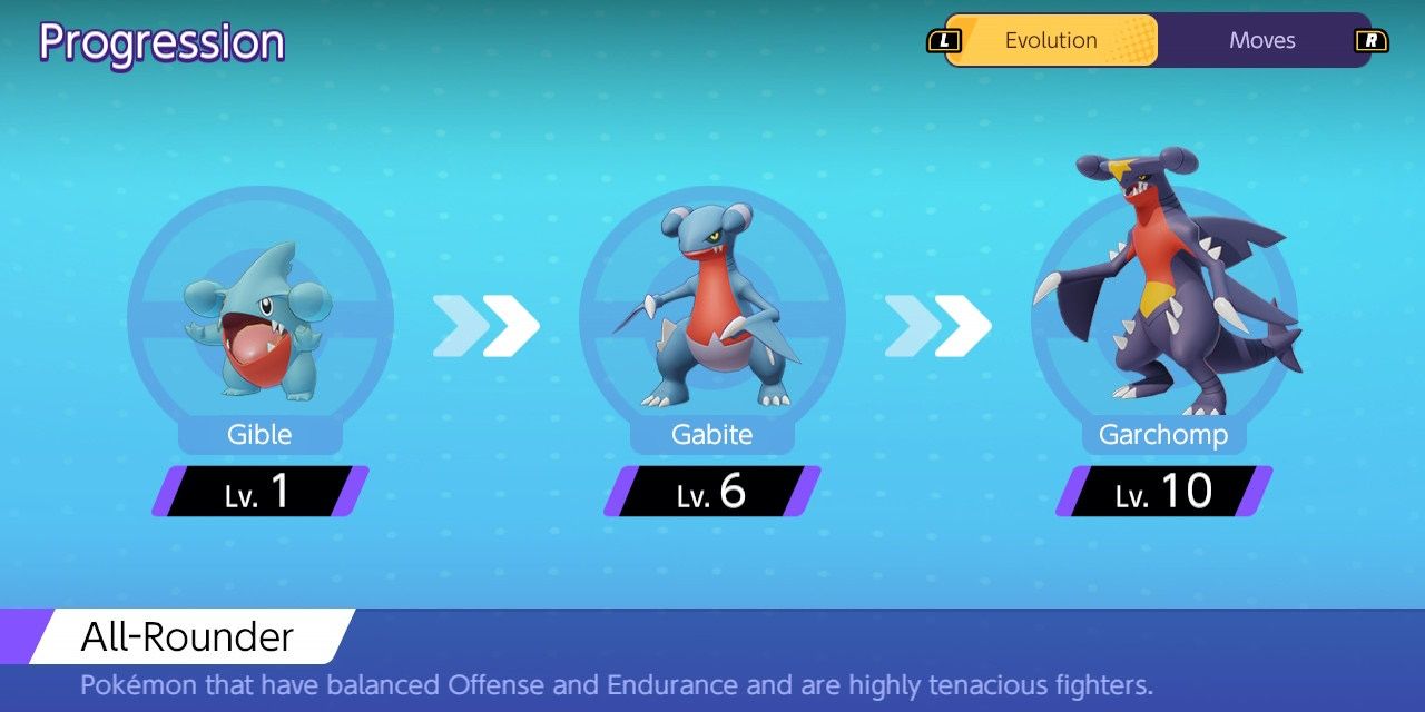 pokemon unite garchomp evoultion levels