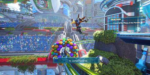 Grinding on a rail inRatchet and Clank Rift Apart